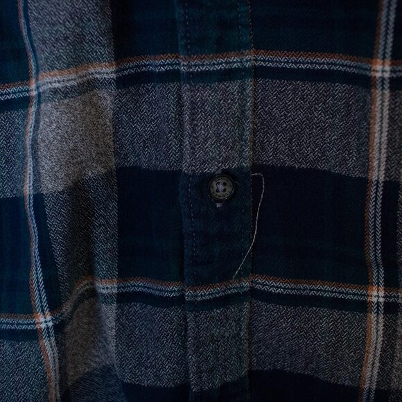 Gorpcore Camping Plaid Blue Orange Denim & Flower Ricky Singh S 100% Cotton - Picture 4 of 8